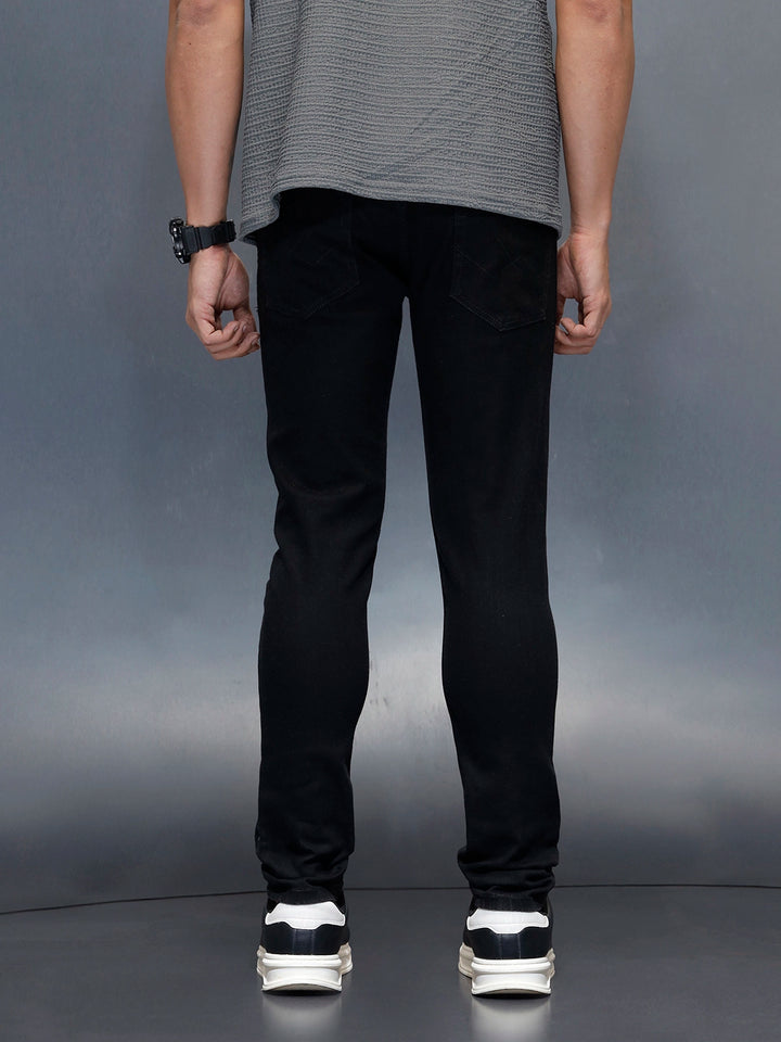 Men's Casual Slim Tapered Fit Jeans | Black