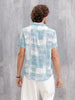 Fluid Viscose Shirt With Photo Reel Print  |  Blue