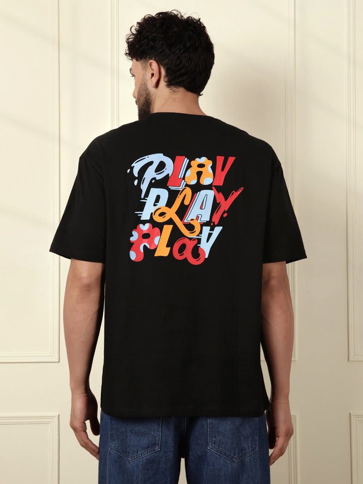 Play Netflix Oversized Black T-Shirt