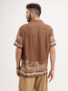 Resort Collar Slim Fit Printed Shirt | Brown