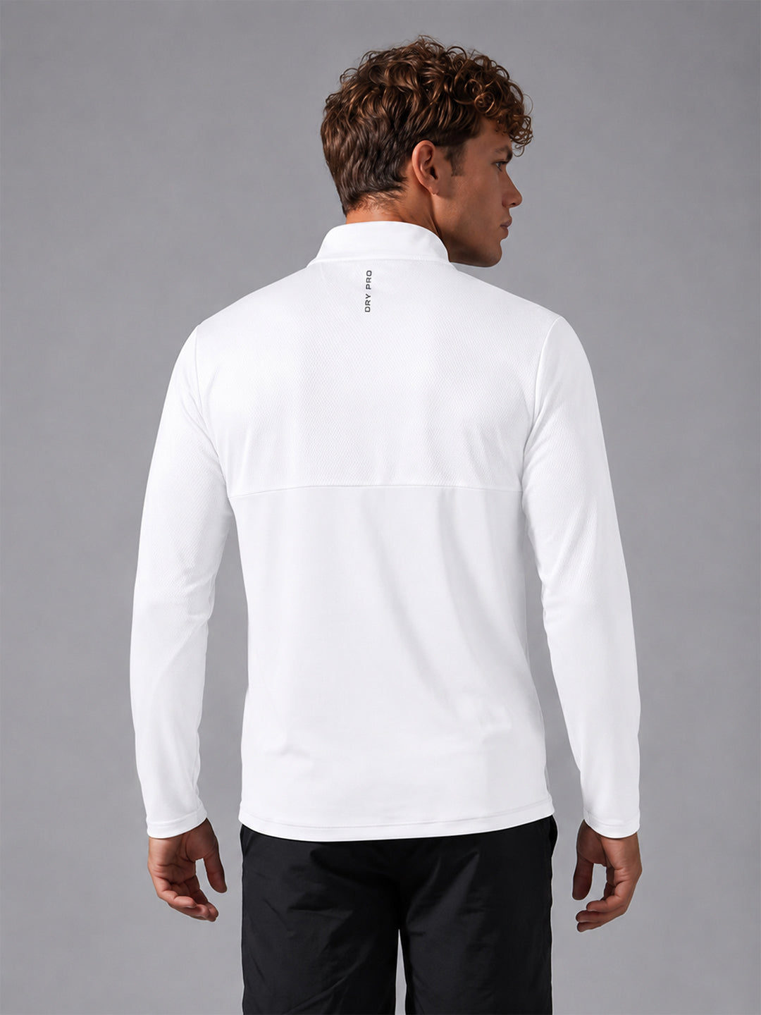 Quarter Zip Sweatshirt | Active | White | WTS01FSSL1267W