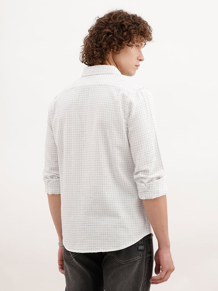 Slim Fit Double Pocket Shirt | White