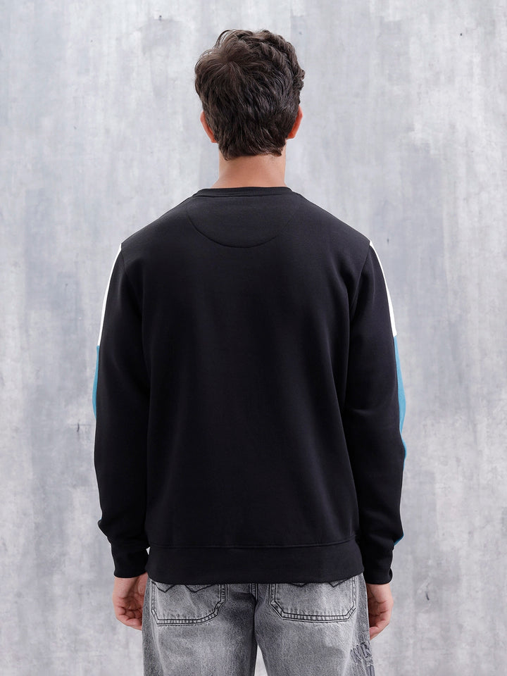 Solid Casual Slim Fit Sweatshirt | Black