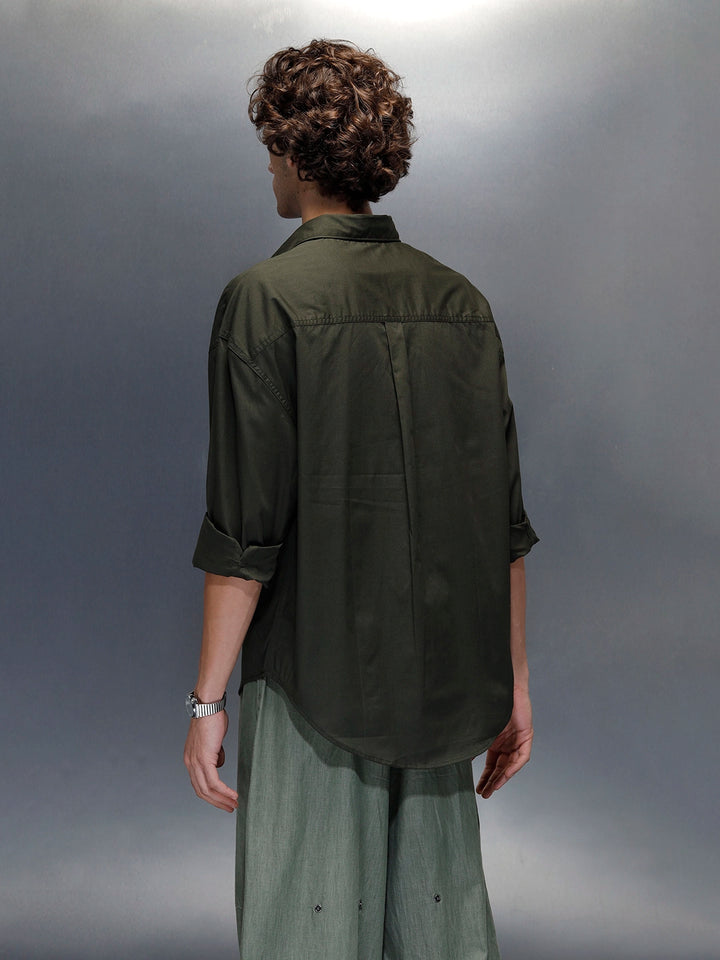 Men's casual oversized fit shirt | Olive