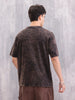 Acid Washed Retro Look Oversized Fit T-Shirt With Branding | Black