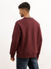 Comfort Fit Foil Printed Sweatshirt | Wine
