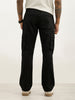 Solid Straight Fit Cargo Trouser | Black