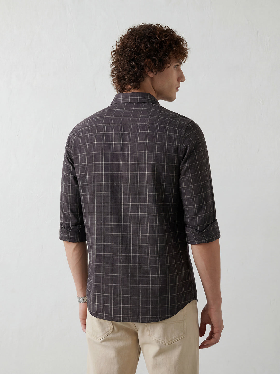 Regular Fit Checkered Shirt | Purple