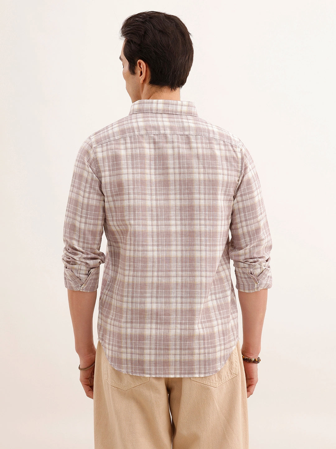 Regular Fit Checkered Shirt | Pink