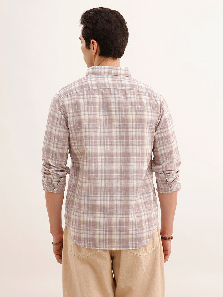 Regular Fit Checkered Shirt | Pink