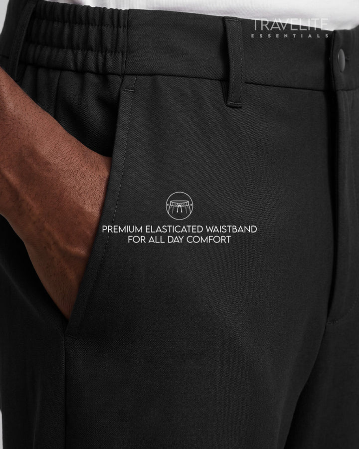 Travelite Straight Fit Trousers | Essential |  Black
