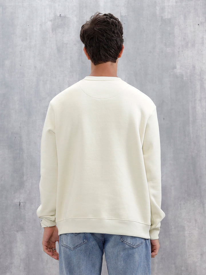 Men's Solid Casual Comfort Fit Sweatshirt | Aloe Wash