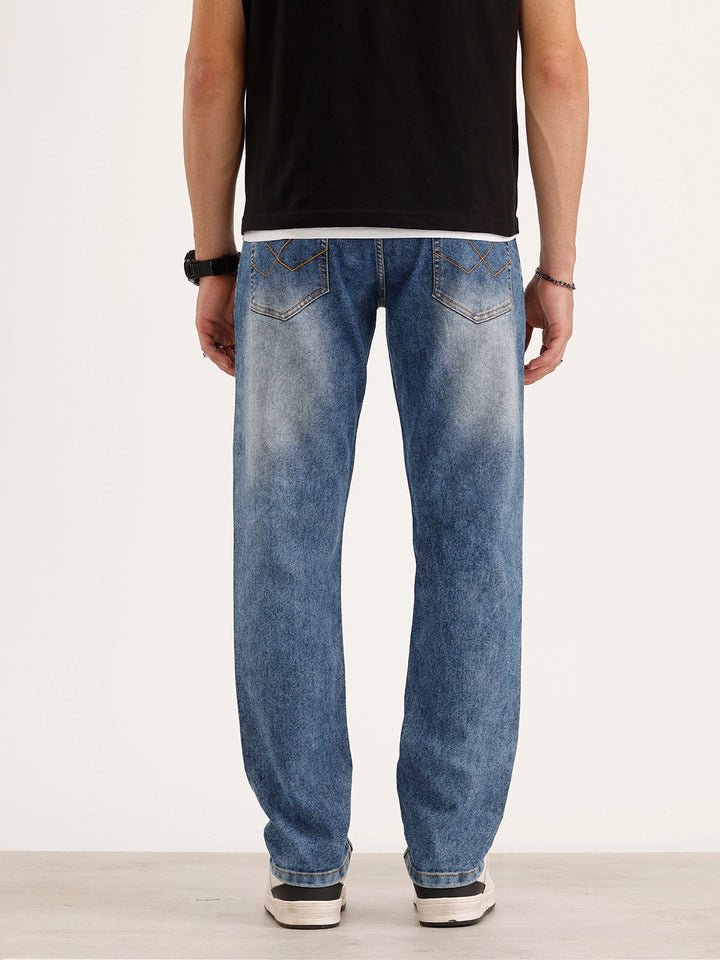 Relaxed Fit Faded Denim Jeans | Light Blue
