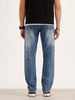 Relaxed Fit Faded Denim Jeans | Light Blue