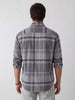 Oversized Placement Printed Checkered Shirt | Grey