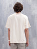 Casual Men Oversized Fit Tee With Flat Lock Detail | Beige