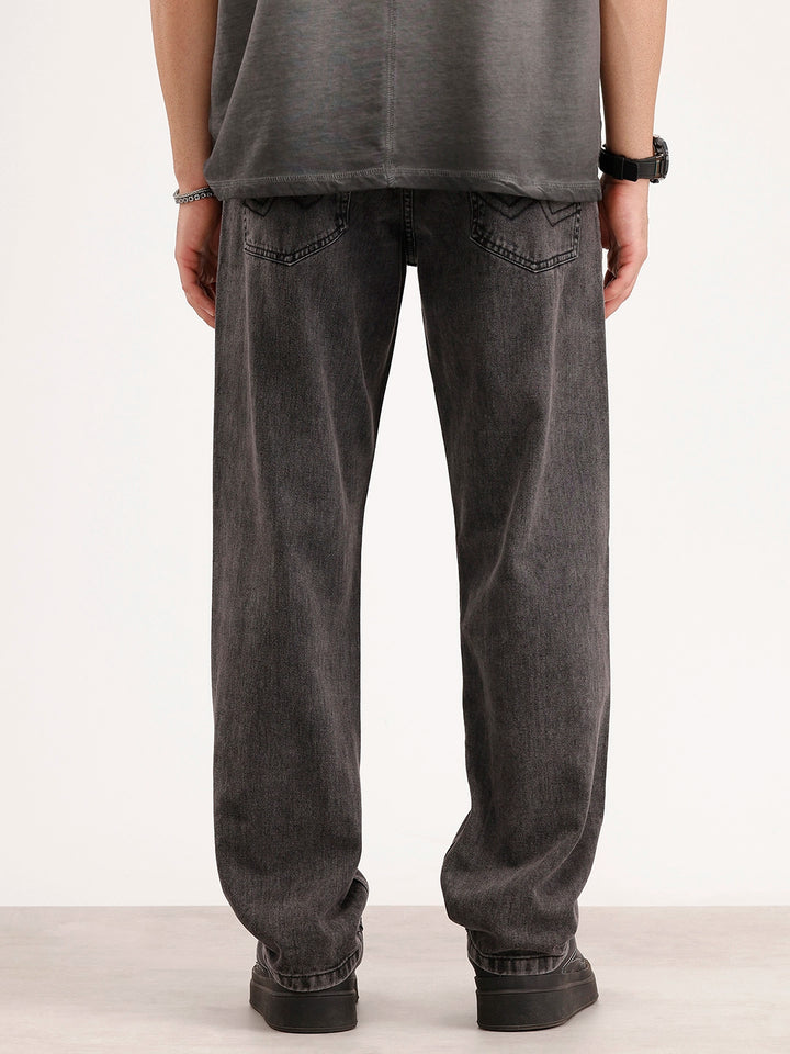 Anti Fit Light Faded Denim Jeans | Dark Grey