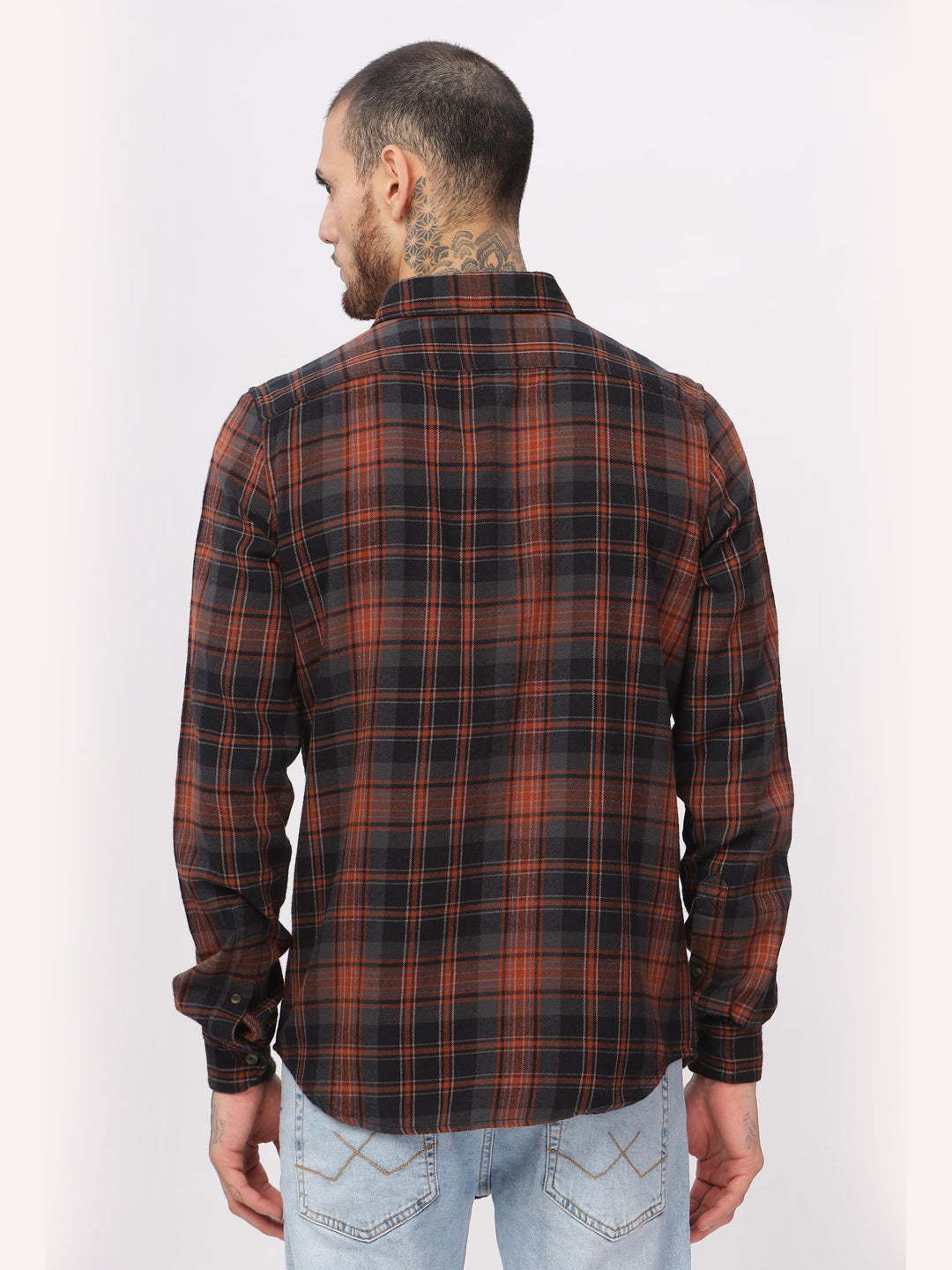 Rust Dyed Checkered Shirt