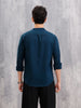 Regular Fit 100% Cotton Solid Shirt | Dark Blue