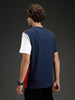 Colorblocked Regular Fit Tee for Men | Navy Blue