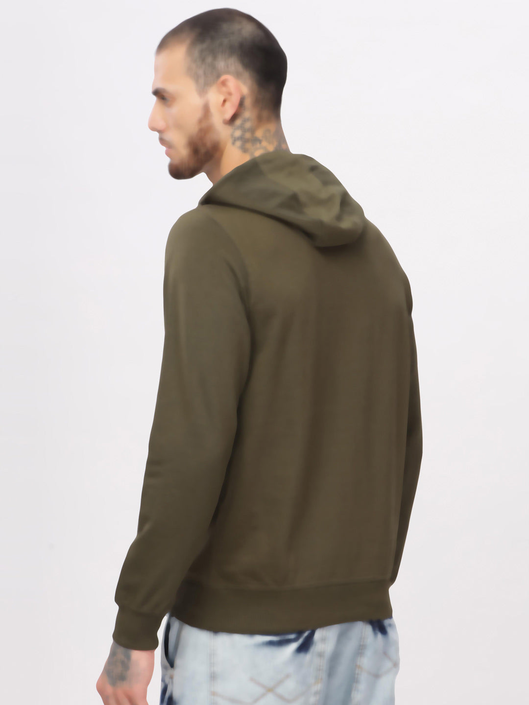 Solid Olive Pullover Hoodie