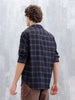 Wrogn Oversized Checkered Shirt With Raw Edged Double Pockets | Black