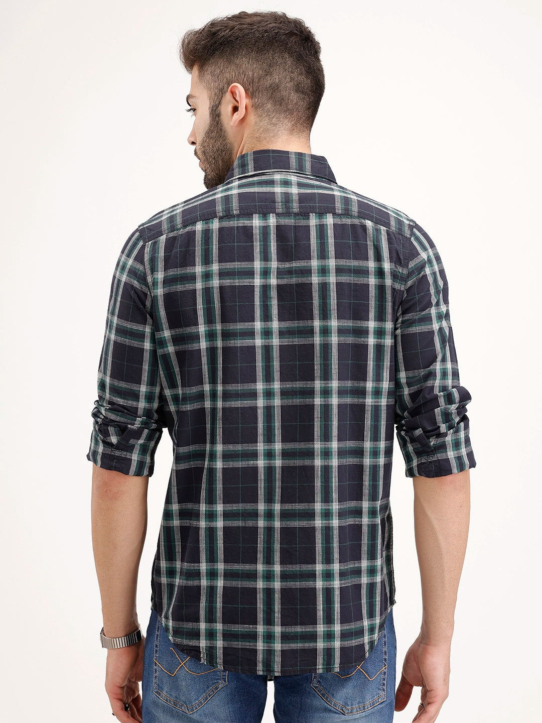 Regular Fit Checkered Shirt | Green