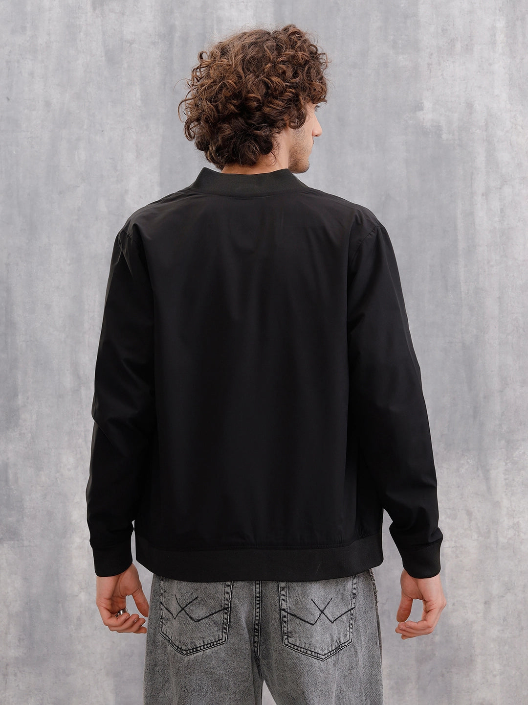 Light Weight Shell Bomber Jacket For Everyday Use  |  Black