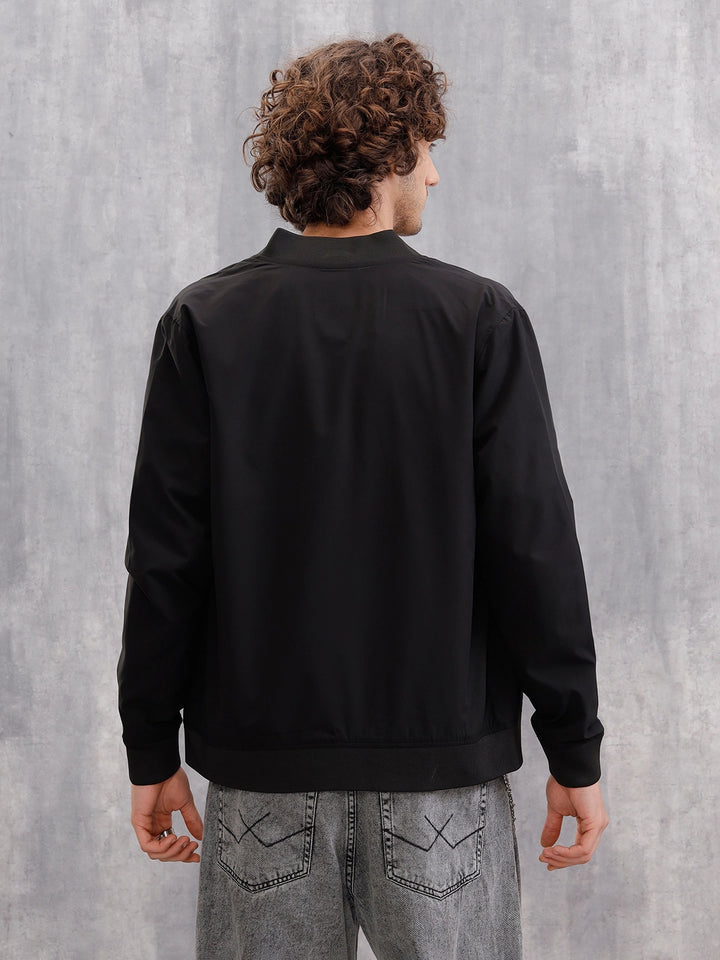 Light Weight Shell Bomber Jacket For Everyday Use  |  Black