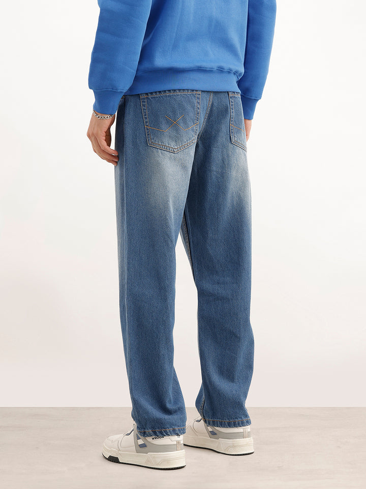 Loose Fit Denim Jeans | Light Blue