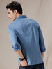 Solid Sleek Blue Slim Fit Shirt