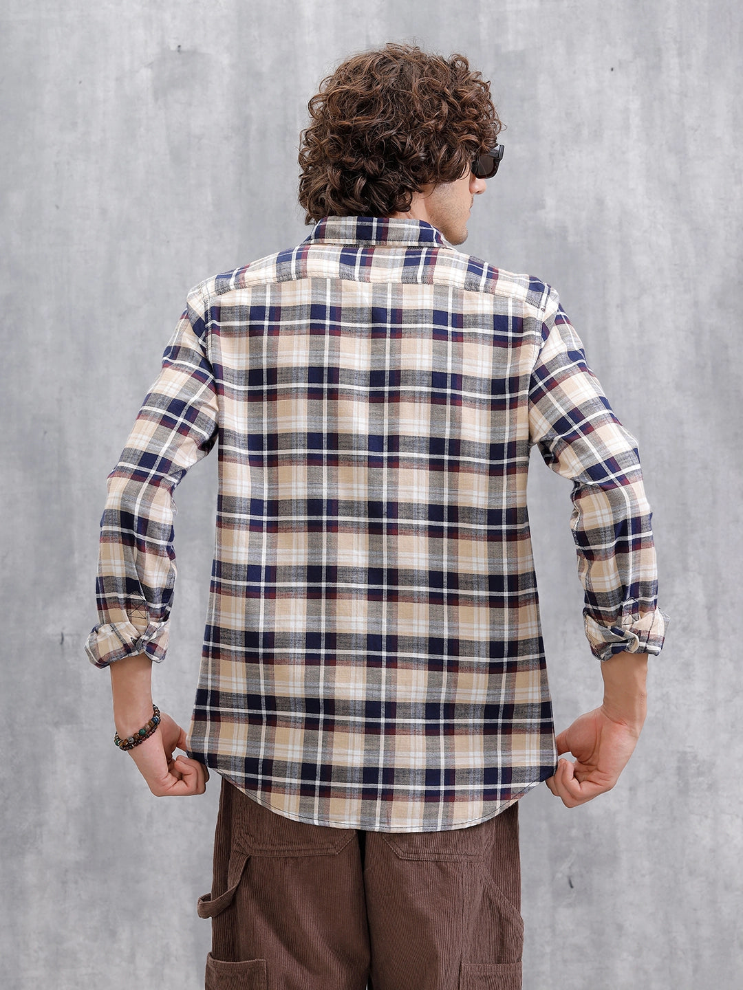 Checkered Full Sleeve Shirt  | Navy Blue