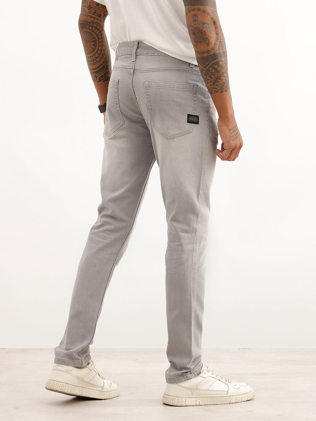 Heavy Faded Slim Fit Denim Jeans | Grey