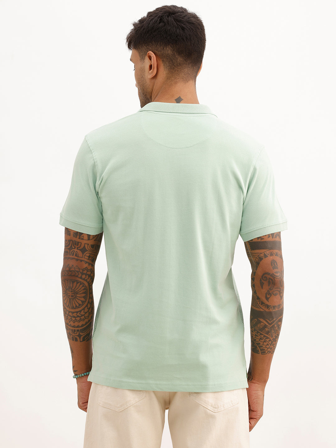 Classic Placement Printed Polo T-Shirt | Green | WWTS357F