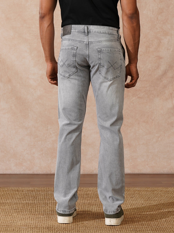 Light Fade Straight Fit Jeans | Grey