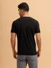 Basic Placement Print Regular Fit T-Shirt | Black