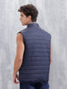 Men's Solid Casual Puffer Jacket  | Navy Blue