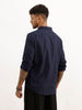 Solid Regular Fit Full Sleeve Shirt | Navy Blue