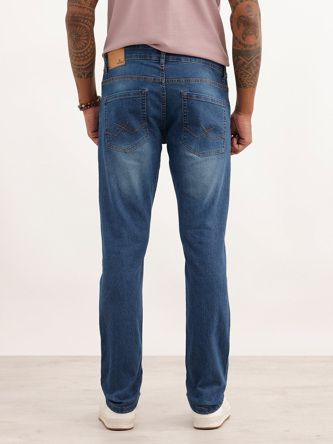 Faded Slim Fit Denim Jeans | Dark Blue | WUJN2609F