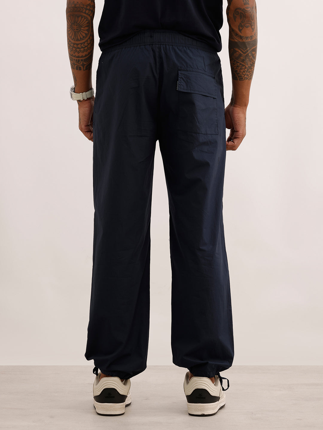 Classic Solid Loose Fit Trousers | Dark Blue | WWTR4019M
