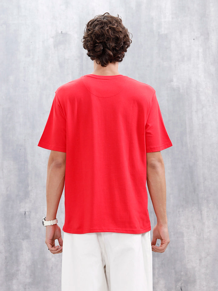 Men's Casual Graphic Printed T-Shirt | Red