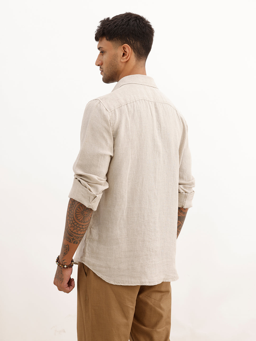 Solid 100% Premium Linen Shirt | Natural | WSH02FSSL0314S