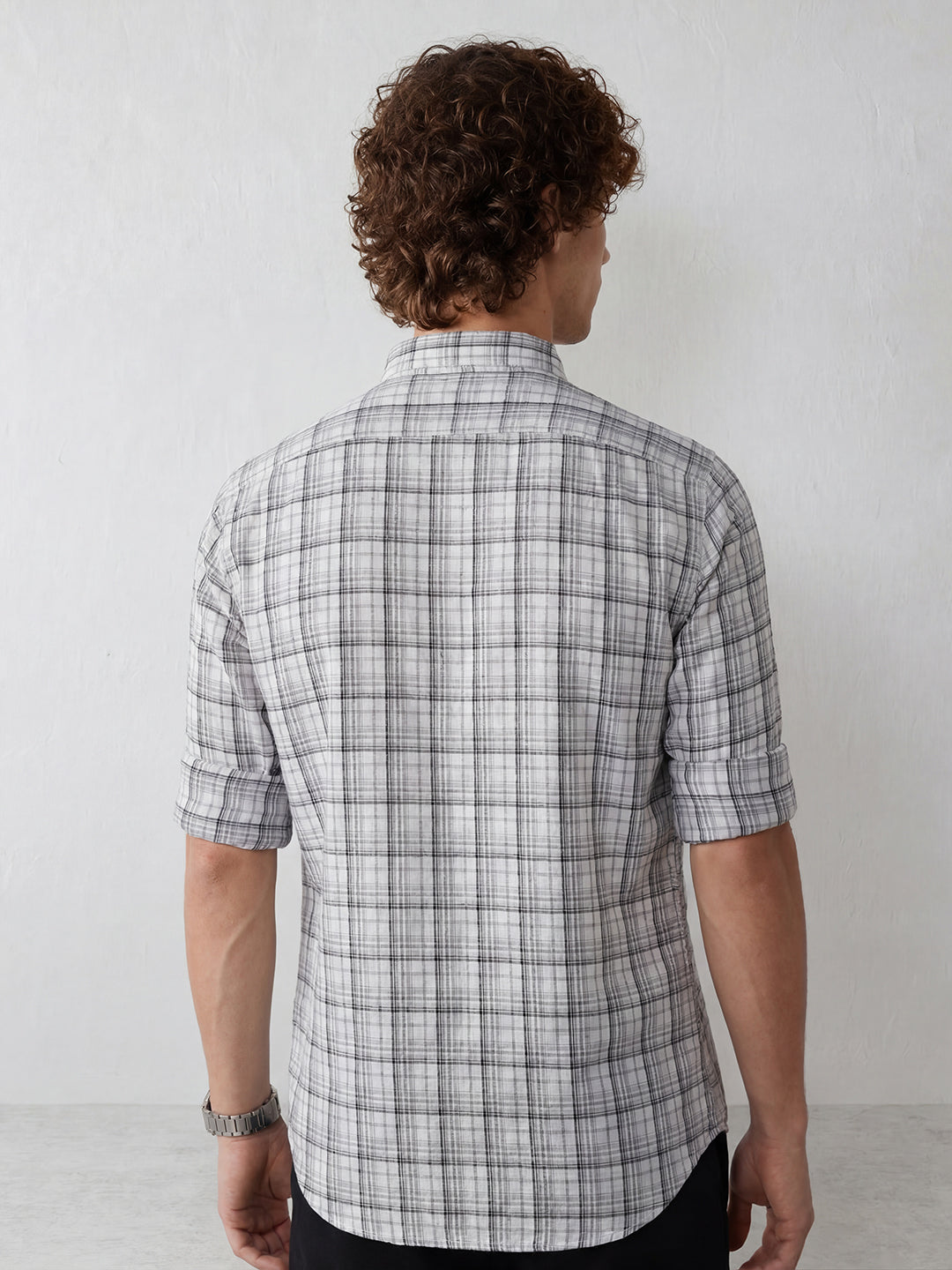 Classic Regular Fit Checkered Shirt | White