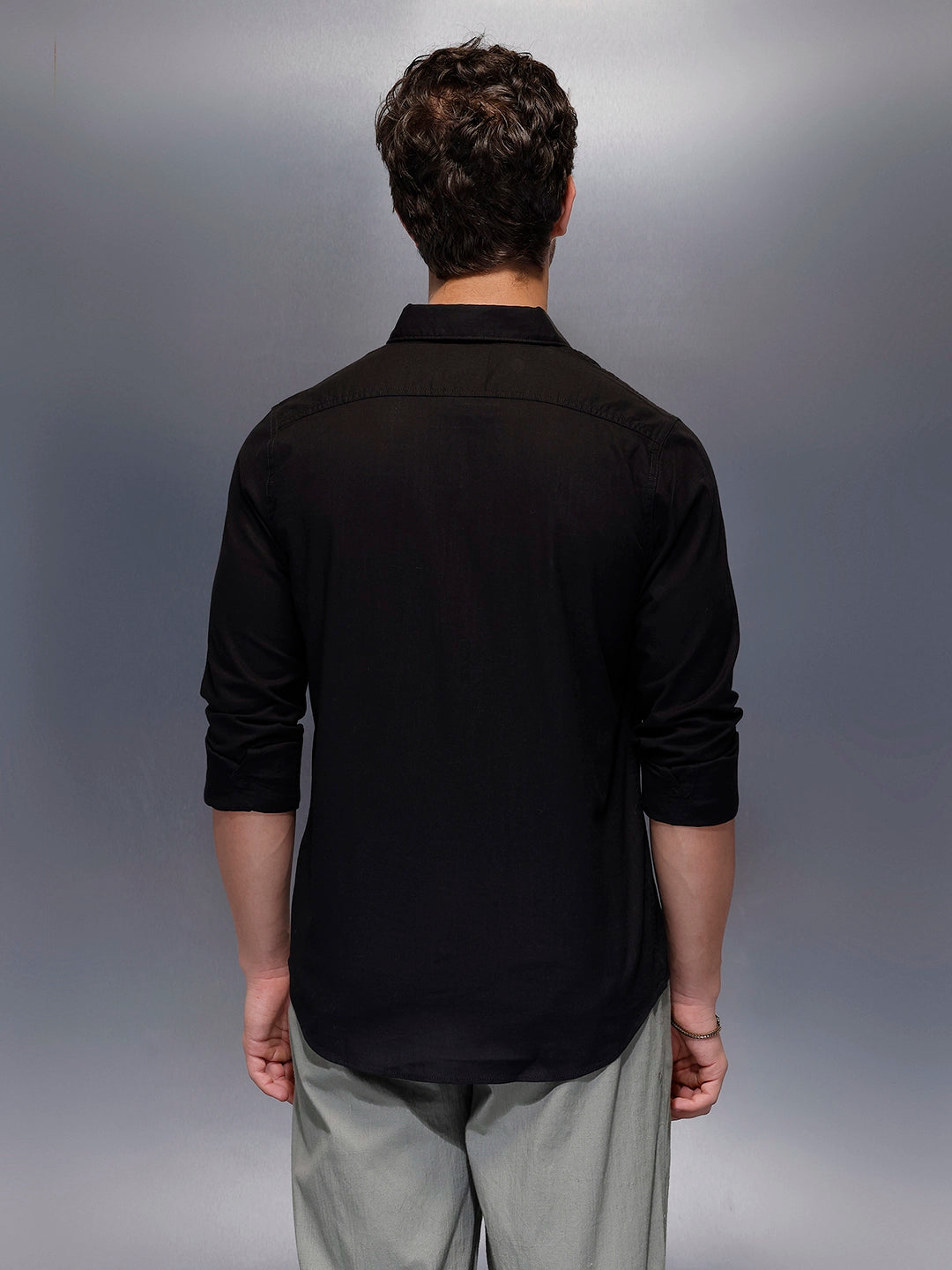 Men's Casual Slim Fit Shirt   |  Black