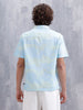 Pastel Aop Printed Comfort Fit Spread Collar Shirt | Blue