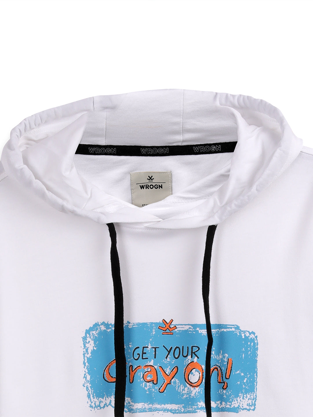 Half Sleeve Placement Print Boxy Hoodie