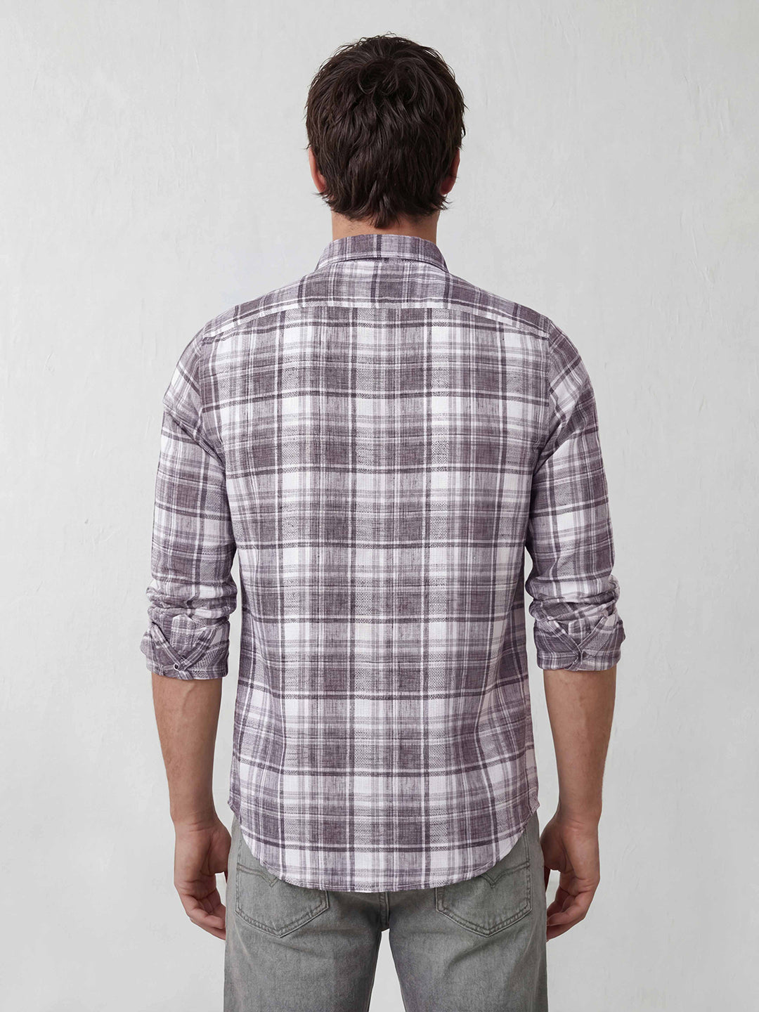 Classic Regular Fit Checkered Shirt | Purple