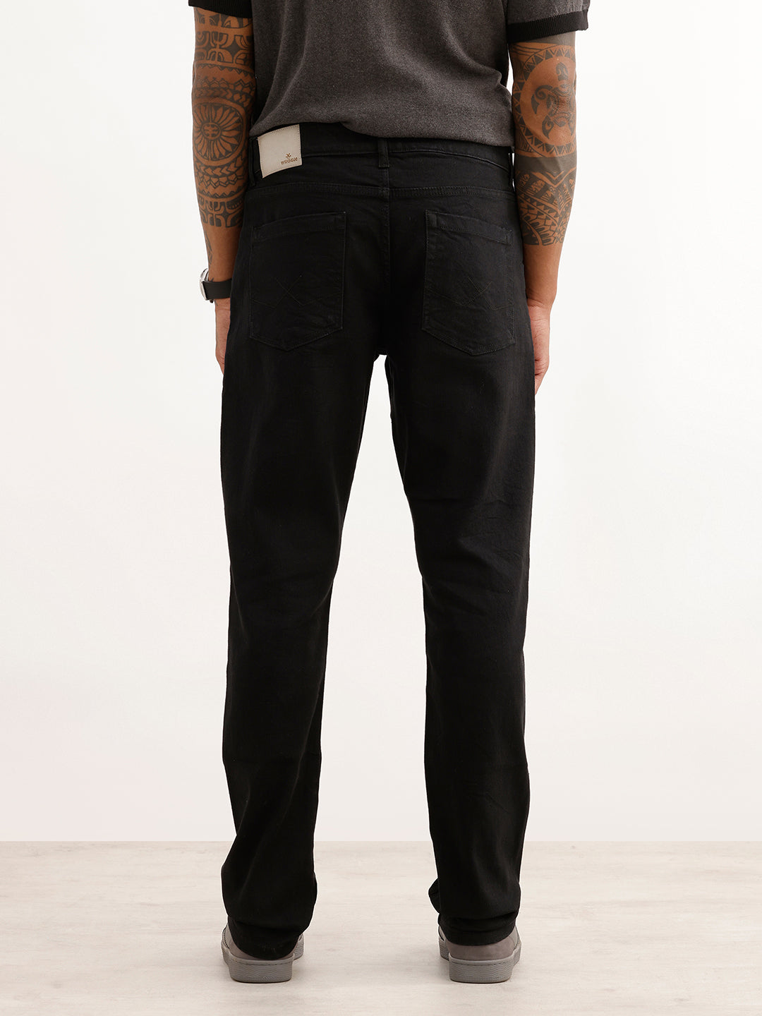 Solid Slim Fit Denim Jeans | Black