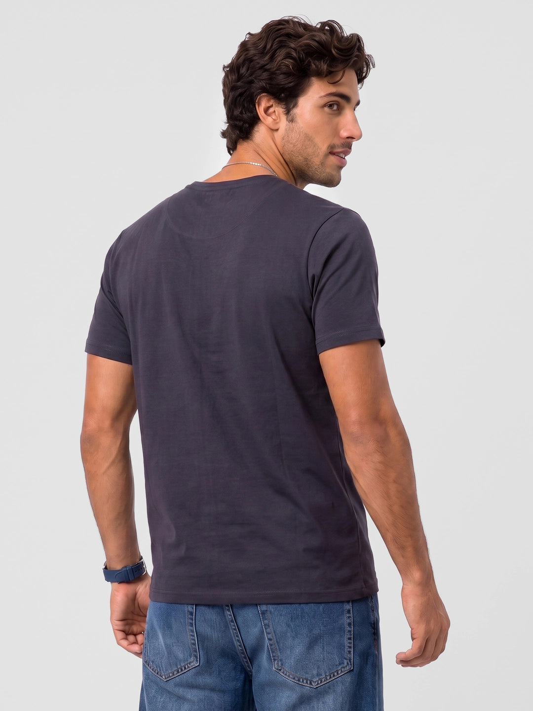 Regular Fit Placement Printed T-Shirt | Black