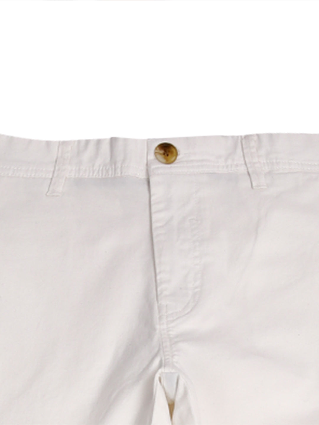 Solid White Twill Slim Fit Trouser